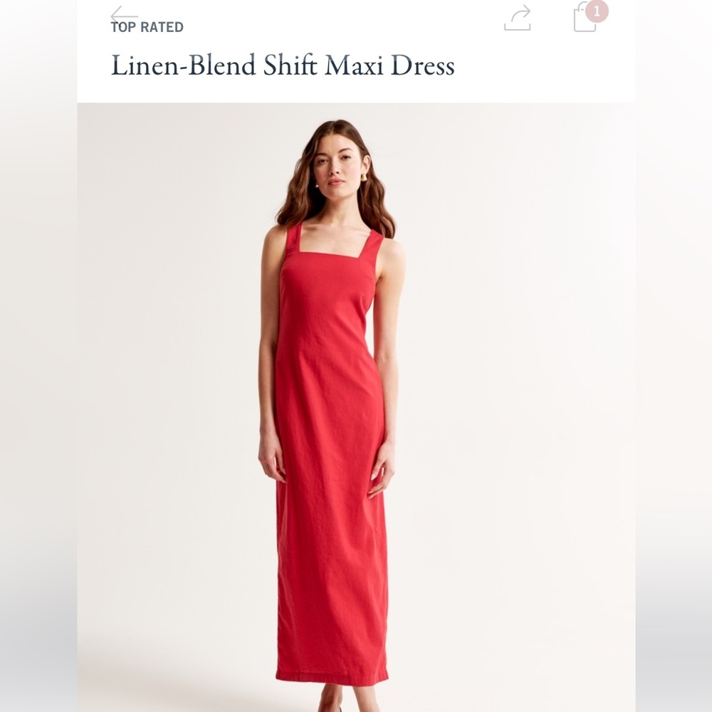 Linen-blend Shift Maxi Dress